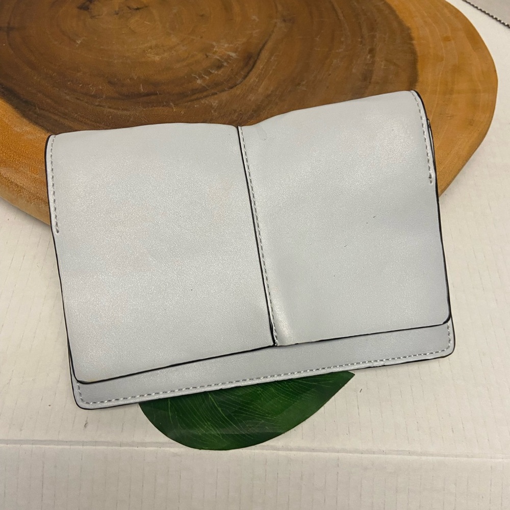 Mango Light Blue Faux Leather Clutch